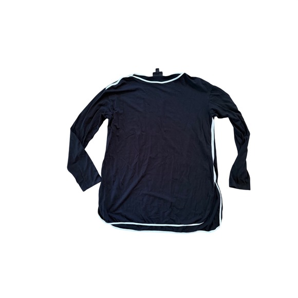 J. Jill Tops - J. Jill Wearever Black White Contrast Piping Tunic Top Long Sleeve XS Rayon Knit